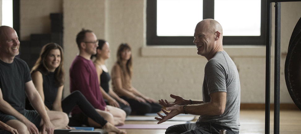 Tom Quinn teaching and talking to a group of teacher training students
